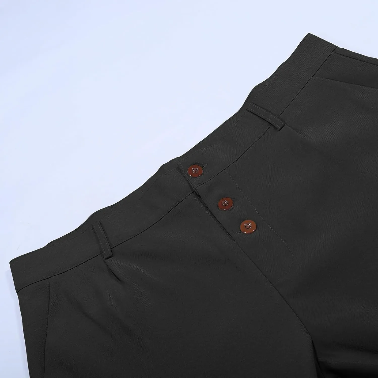 Men's Business Dress Suit Pants Baggy Pleated Front Trousers Plain Fashion Outdoor Straight Wide Leg Slacks
