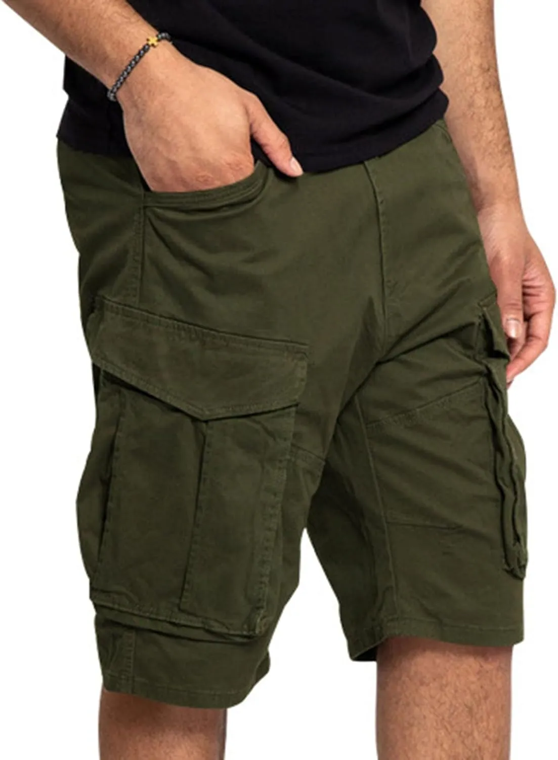 Mens Cargo Shorts 2025 Casual Twill Hiking Summer Pants Loose Solid Outdoor Fishing Baggy Shorts with 4 Pockets