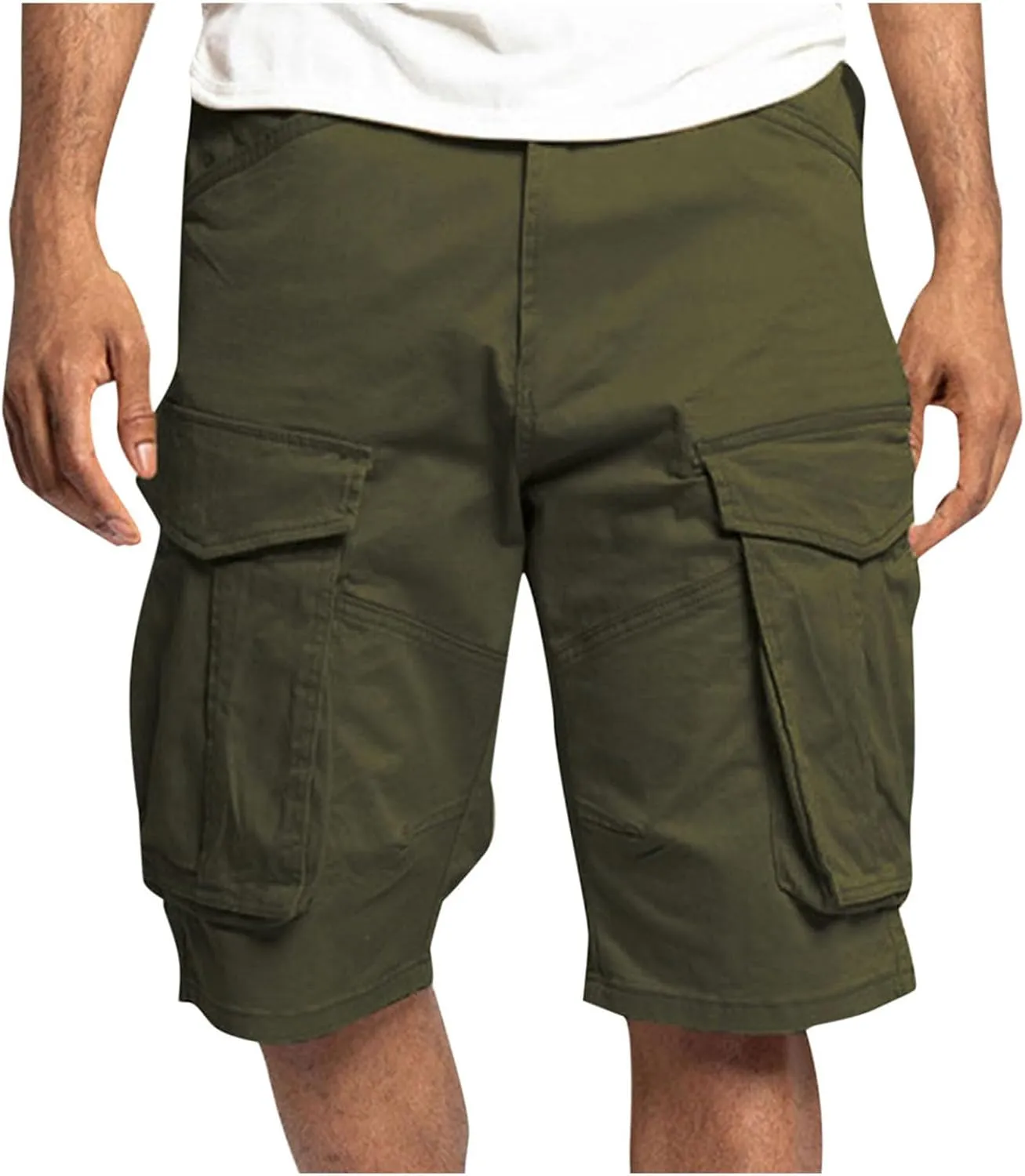 Mens Cargo Shorts 2025 Casual Twill Hiking Summer Pants Loose Solid Outdoor Fishing Baggy Shorts with 4 Pockets