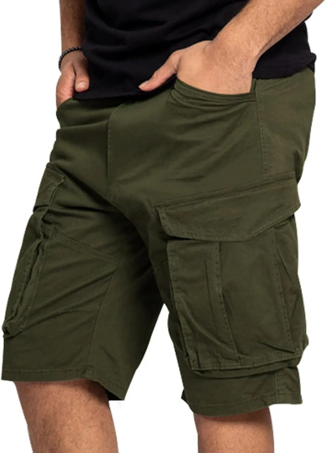 Mens Cargo Shorts 2025 Casual Twill Hiking Summer Pants Loose Solid Outdoor Fishing Baggy Shorts with 4 Pockets