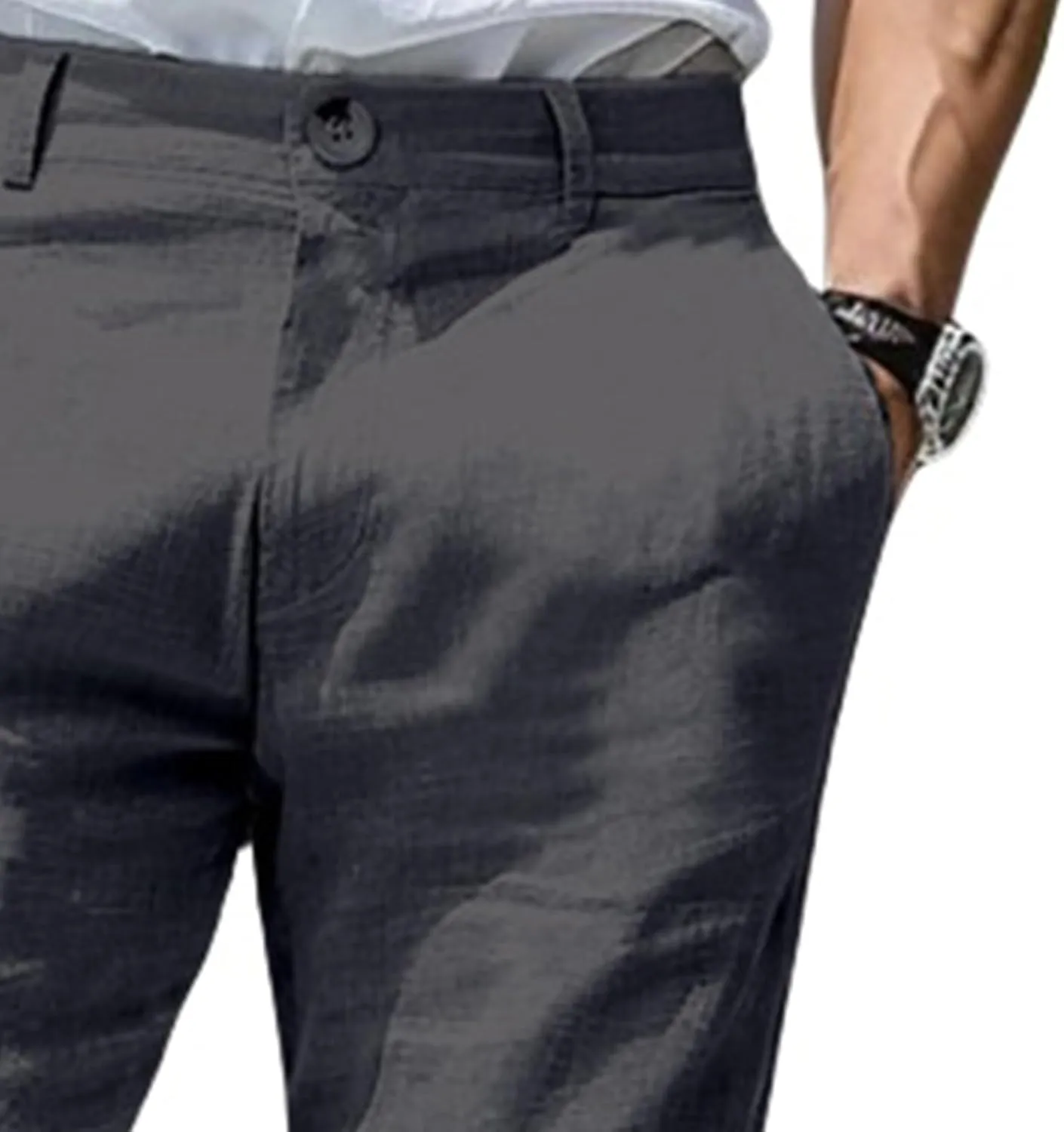Mens Casual Dress Pants Slim Fit Stretch Flat Front Tapered Dress Pants Business Comfortable Stylish Golf Suit Pants