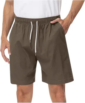 Men's Chino Shorts Casual Elastic Waist Drawstring Lightweight Workout Lounge Beach Jersey Sweat Shorts