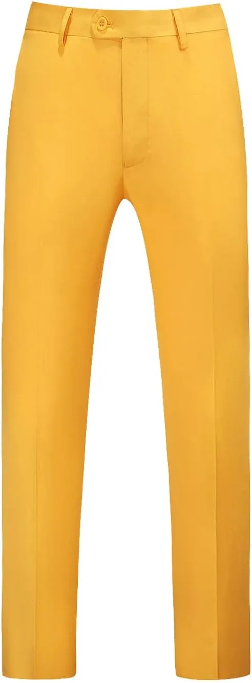 Mens Classic Suit Pants Straight Fit Modern Formal Dress Pants Separate Trousers