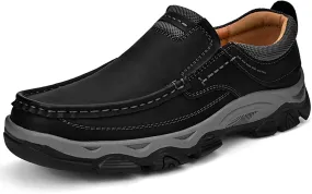 Men's Comfortable Waterproof Orthopedic Walking Shoes, Slip on Boots for Men Work Loafers, No Laces Lightweight Breathable Casual Sneaker, for Outdoor Hiking