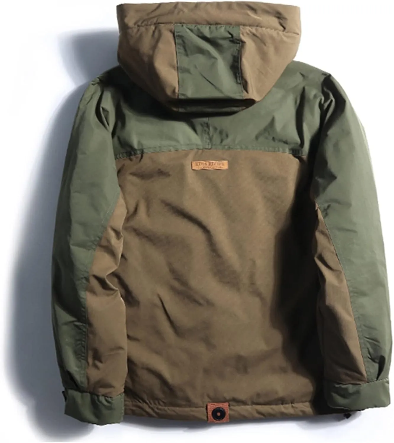 Mens down jacket Double Zippered Down Jacket Men's Winter Coat Warm Hooded Coat Parka Plus Size 5XL