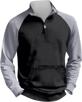 Men's Fashion Hoodies & Sweatshirts Outdoor Vintage V-Neck Button Long Sleeve Sports T Shirt Pullover, S-4XL