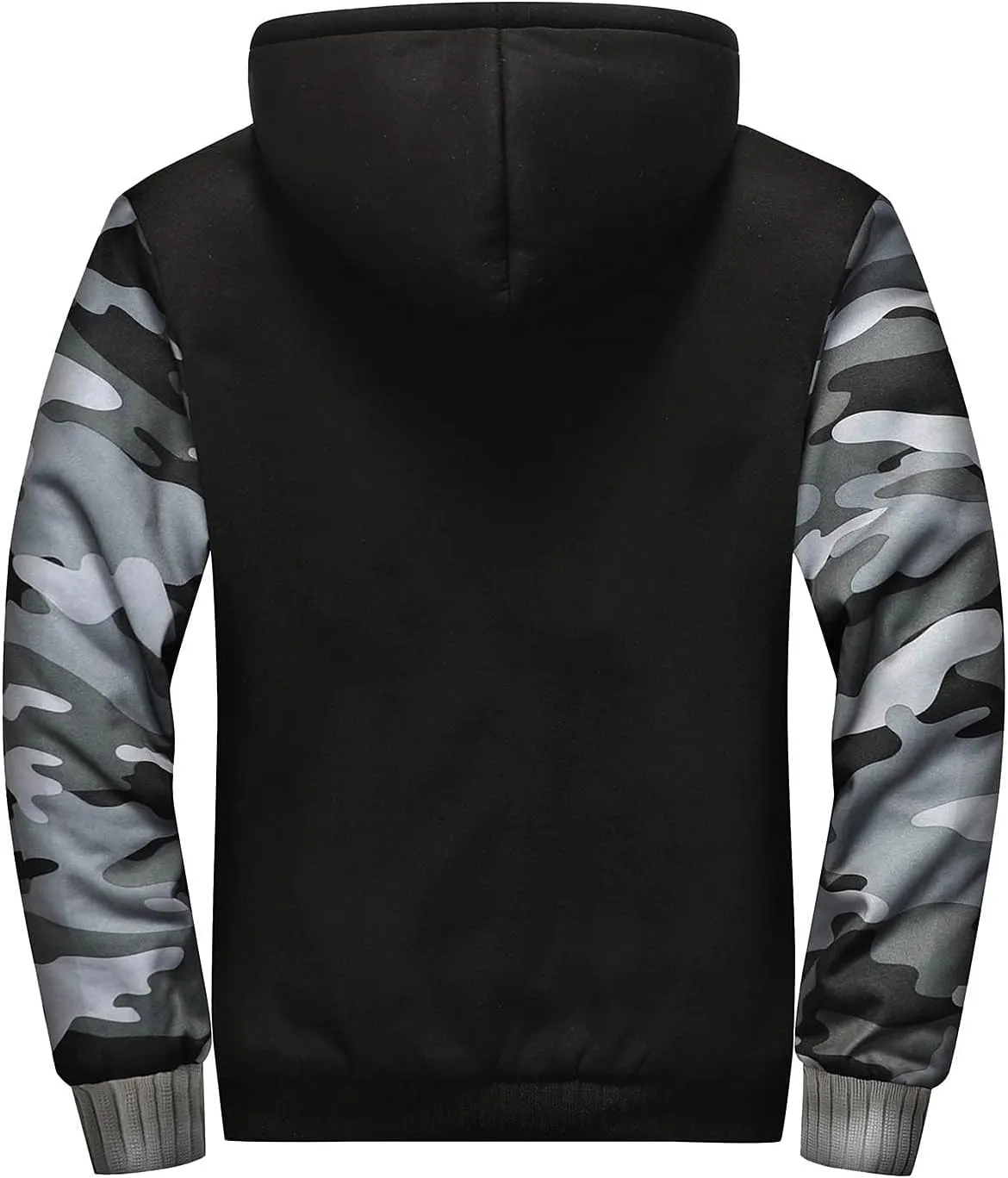 Mens Fleece Lined Jackets Full Zip Sherpa Fleece Hoodies Flannel Hooded Sweatshirt Warm Winter Wool Thick Coats