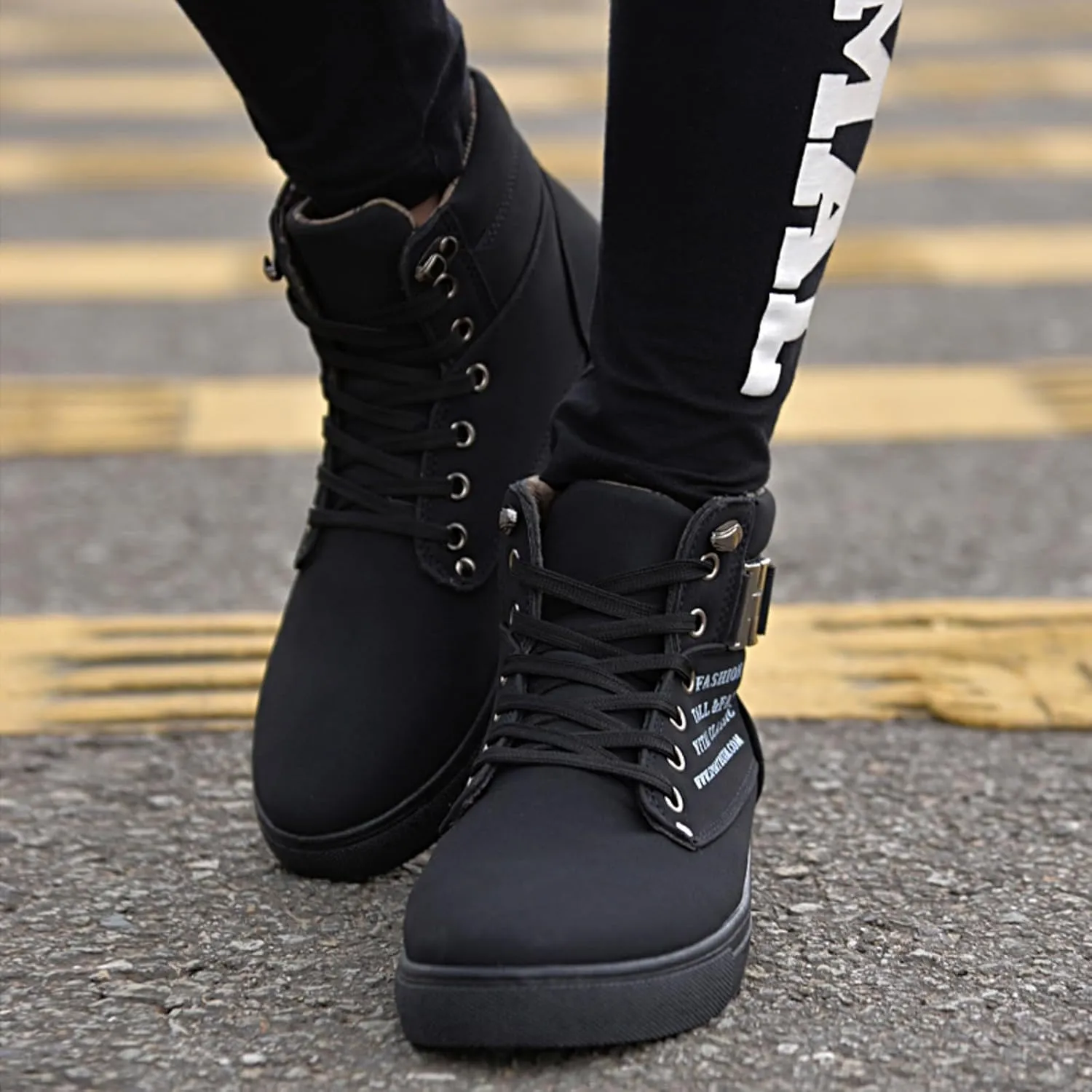 Men's High Top Sneakers Retro Casual Lace Up Sport Shoes Flat Bottom Walking Boots Men Size 11 Cowboy Boots