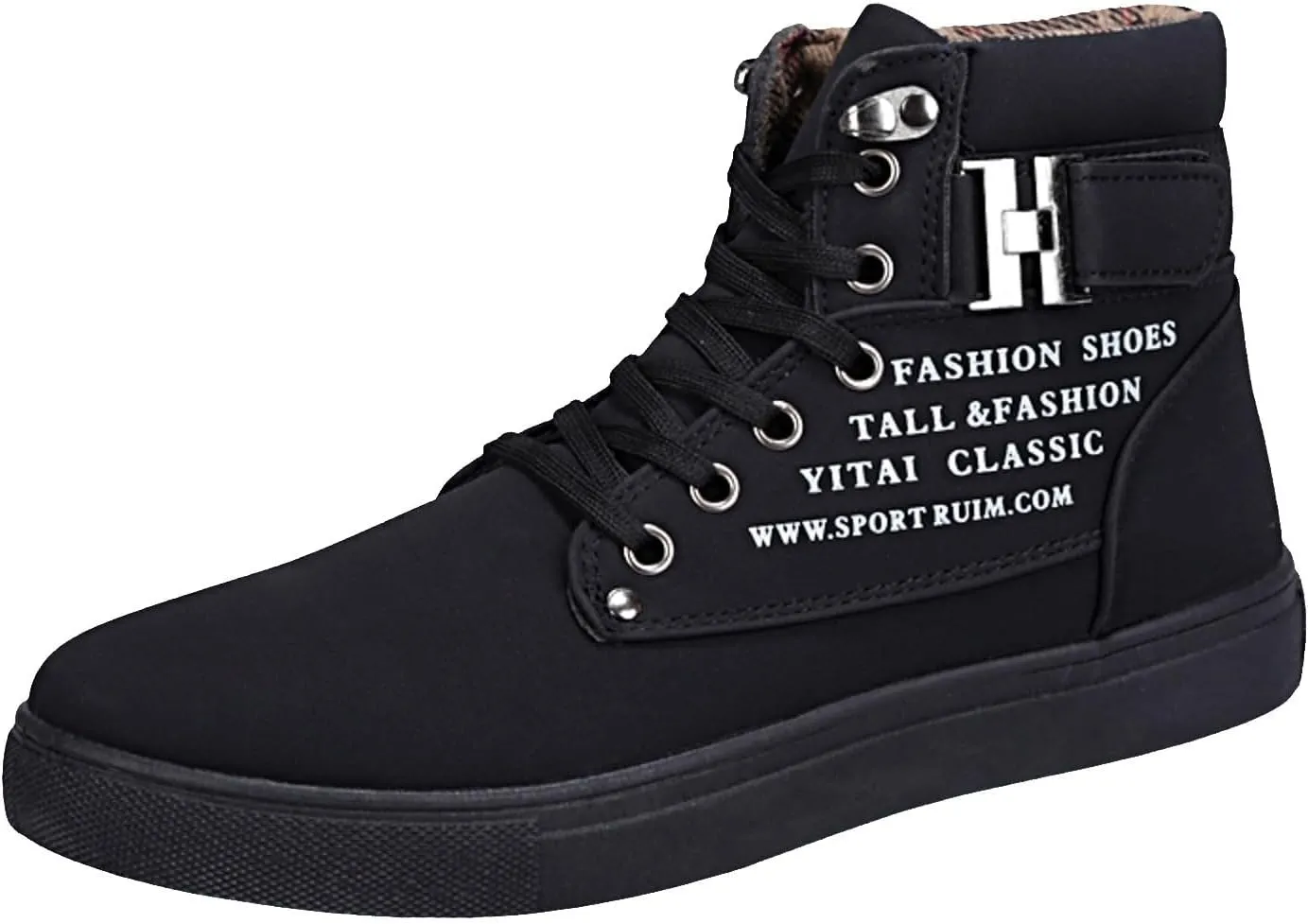 Men's High Top Sneakers Retro Casual Lace Up Sport Shoes Flat Bottom Walking Boots Men Size 11 Cowboy Boots