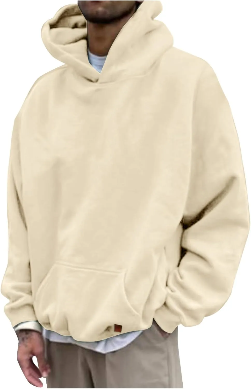 Mens Hoodie Heavyweight Fleece Hoodie Sweatshirt for Men Oversized Pullover Hoodie with Pocket Causal Sportswear