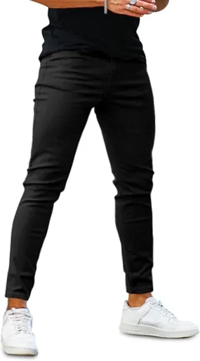Mens Jeans Skinny Stretch Premium High Rise Colored Jeans Expandable Waist