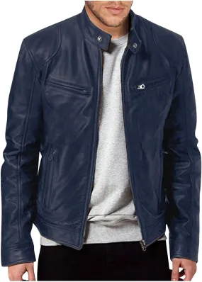Men'S Leather & Faux Leather Jackets & Coats Fashion Men Autumn Winter Warm Casual Leather Zipper Long Sleeve Jacket Coat