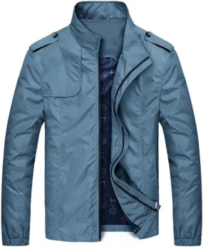 Mens Lightweight Jackets Casual Spring Fall Zip up Long Sleeve Windbreaker Big and Tall Fashion Stylish Outdoor Coats