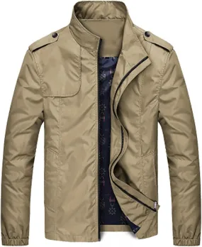 Mens Lightweight Jackets Casual Spring Fall Zip up Long Sleeve Windbreaker Big and Tall Fashion Stylish Outdoor Coats