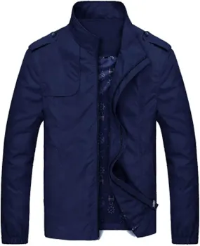 Mens Lightweight Jackets Casual Spring Fall Zip up Long Sleeve Windbreaker Big and Tall Fashion Stylish Outdoor Coats