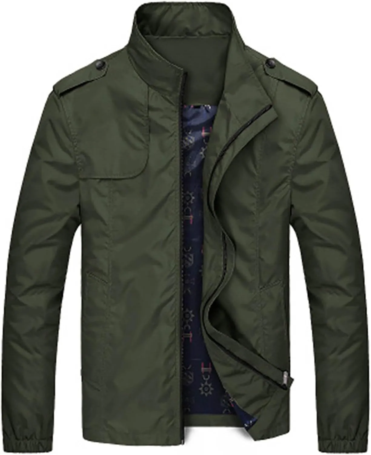 Mens Lightweight Jackets Casual Spring Fall Zip up Long Sleeve Windbreaker Big and Tall Fashion Stylish Outdoor Coats