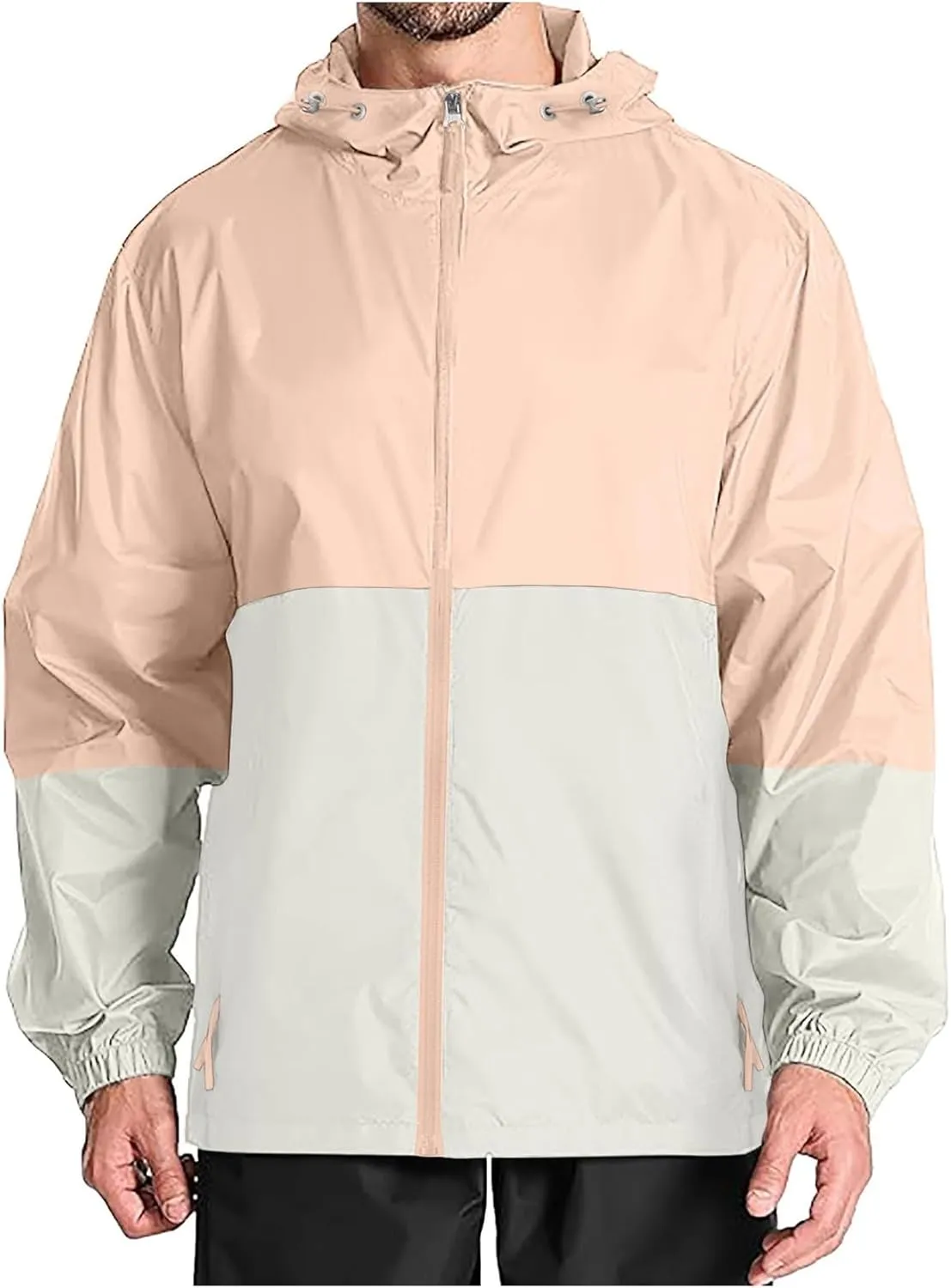 Men's Lightweight Windbreaker Jackets Outdoor Hooded Pocket Raincoat Jacket Men Zipper Cardigan Sweater Men's Cardigan
