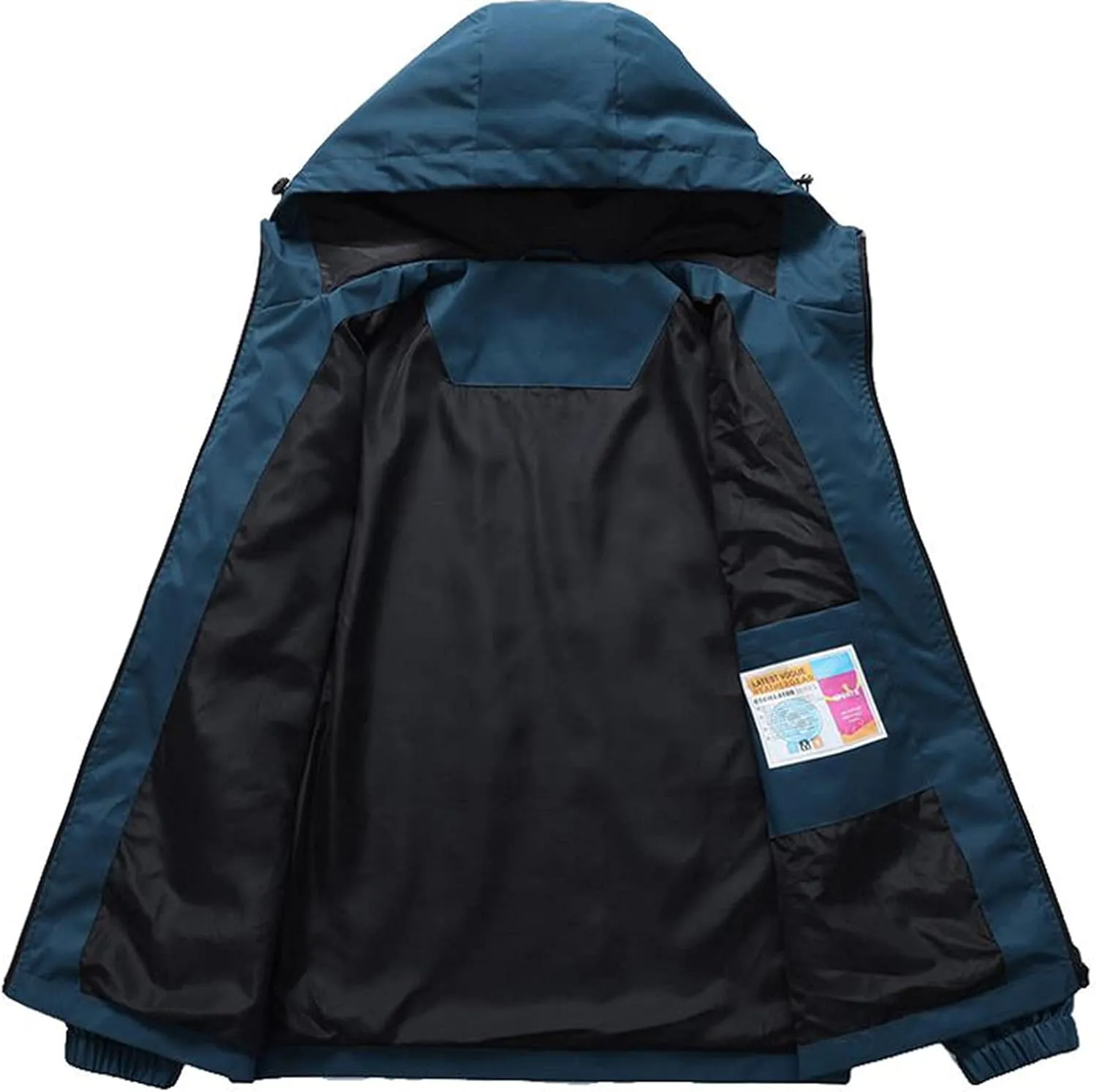 Men's Outdoor Jacket Casual Detachable Hooded Long Sleeve Zipper Thin Coat Jacket Hiking Outdoor Windbreaker Coat
