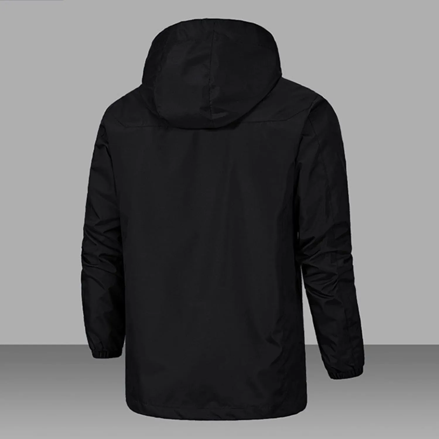 Men's Outdoor Jacket Casual Detachable Hooded Long Sleeve Zipper Thin Coat Jacket Hiking Outdoor Windbreaker Coat