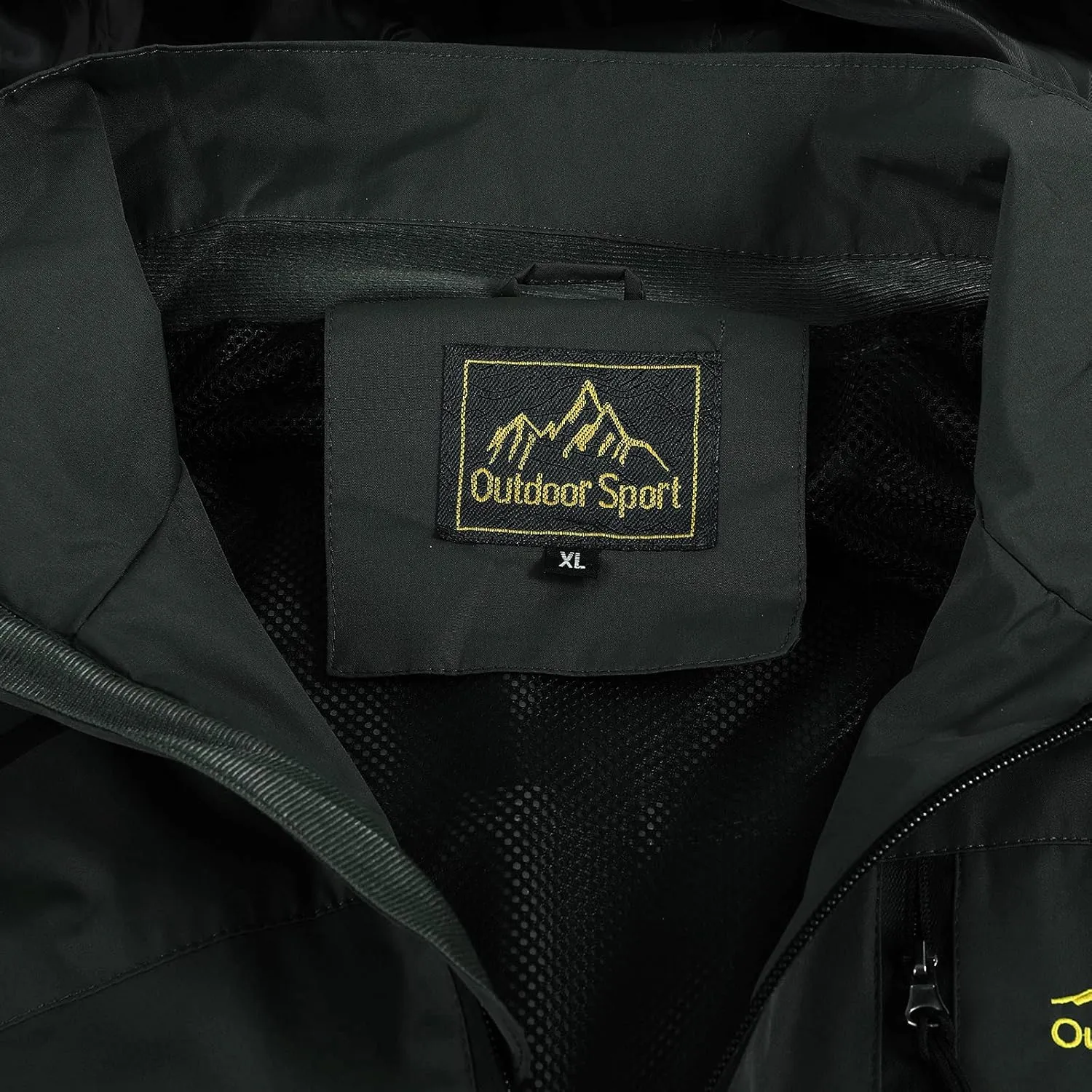 Men's Outdoor Waterproof Jacket Lightweight Zipper Hooded Coat Hiking Travel Windbreaker Outwear Trench Coat