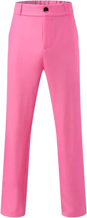 Men's Pants Classic Bright Color Slim Fit Expandable Waist Stretch Hidden Skinny Lightweight Premium Dress Pants