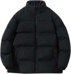 Men's Puffer Jackets Lightweight Warm Windproof Coat Winter Water-Repellent Windbreaker Stand Collar Quilted Jacket