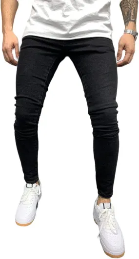 Men's Ripped Jeans Slim Fit Skinny Denim Stretch Tapered Jean Pants Fashion Casual Jean Pants