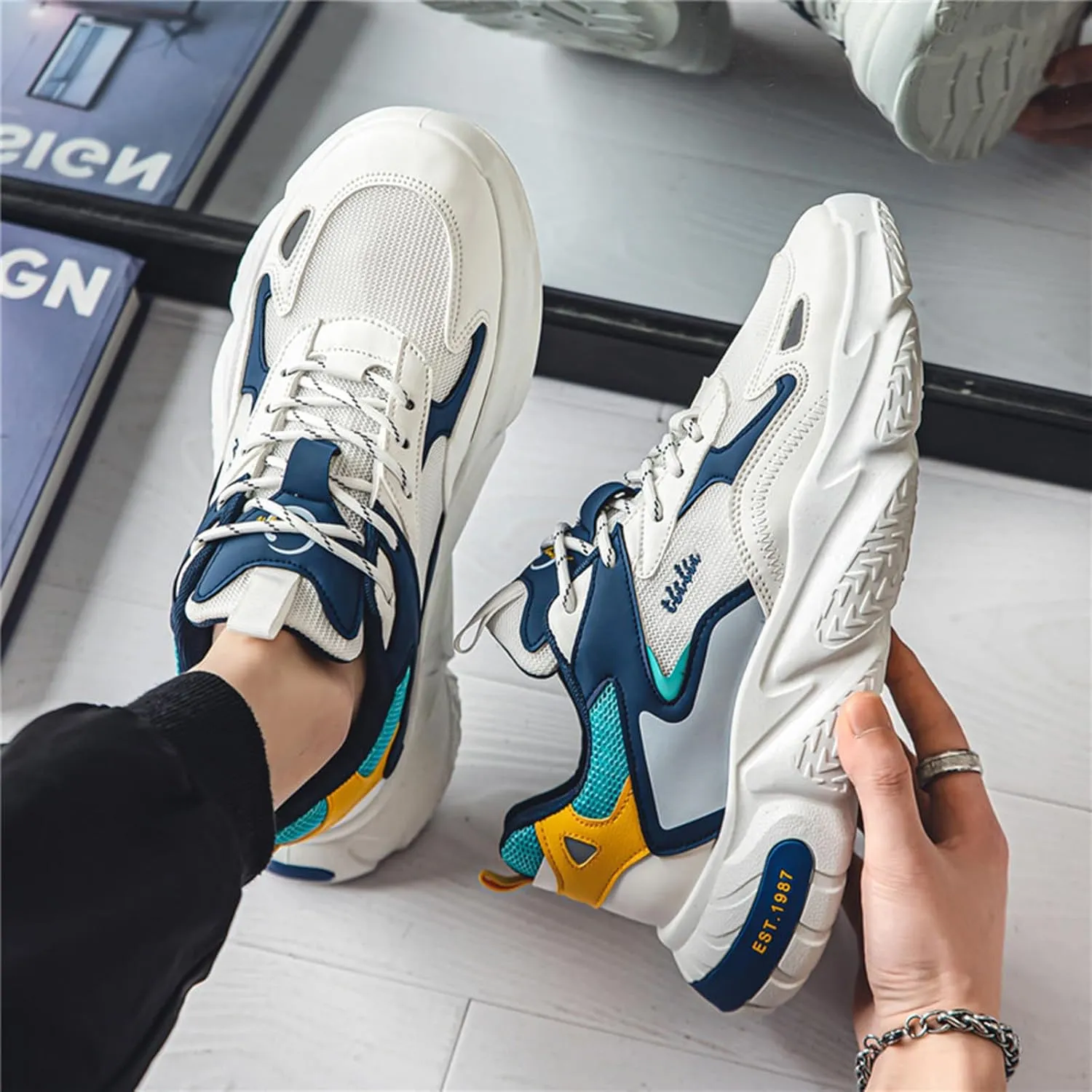 Mens Running Tennis Walking Shoes Cushioning Mens Sneakers Workout Casual Sports Shoes for Men