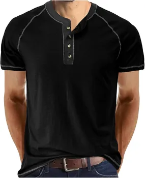 Mens Shirts Casual Stylish Short Sleeved T-Shirt Fashion Color Matching T-Shirt Linen Oversized Beach Shirts for Men