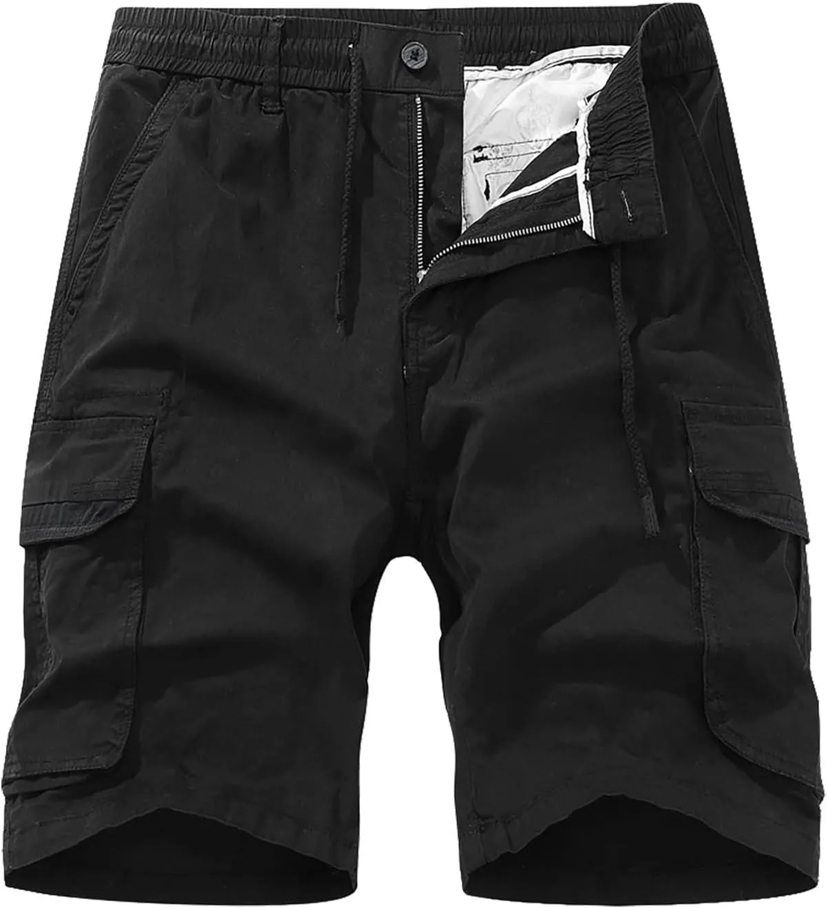Mens Shorts 7 Inch Slim Fit Casual Twill Cargo Shorts Cotton Drawstring Classic Stretch Hiking Tactical Shorts