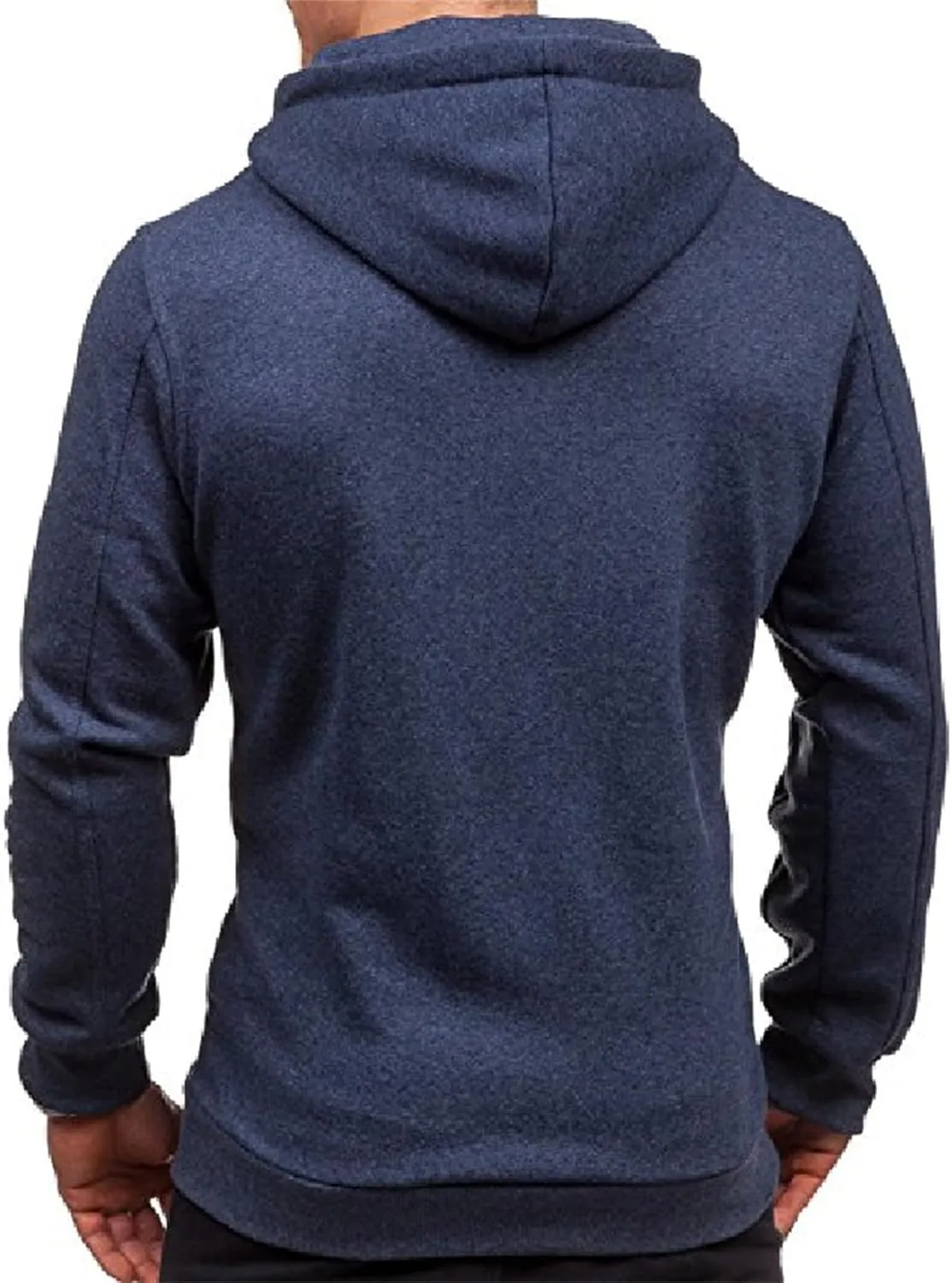 Mens Slim Fit Lightweight Zip Up Hoodie Long Sleeve Full-Zip Fleece Hooded Sweatshirt Work Jacket Streetwear for Men