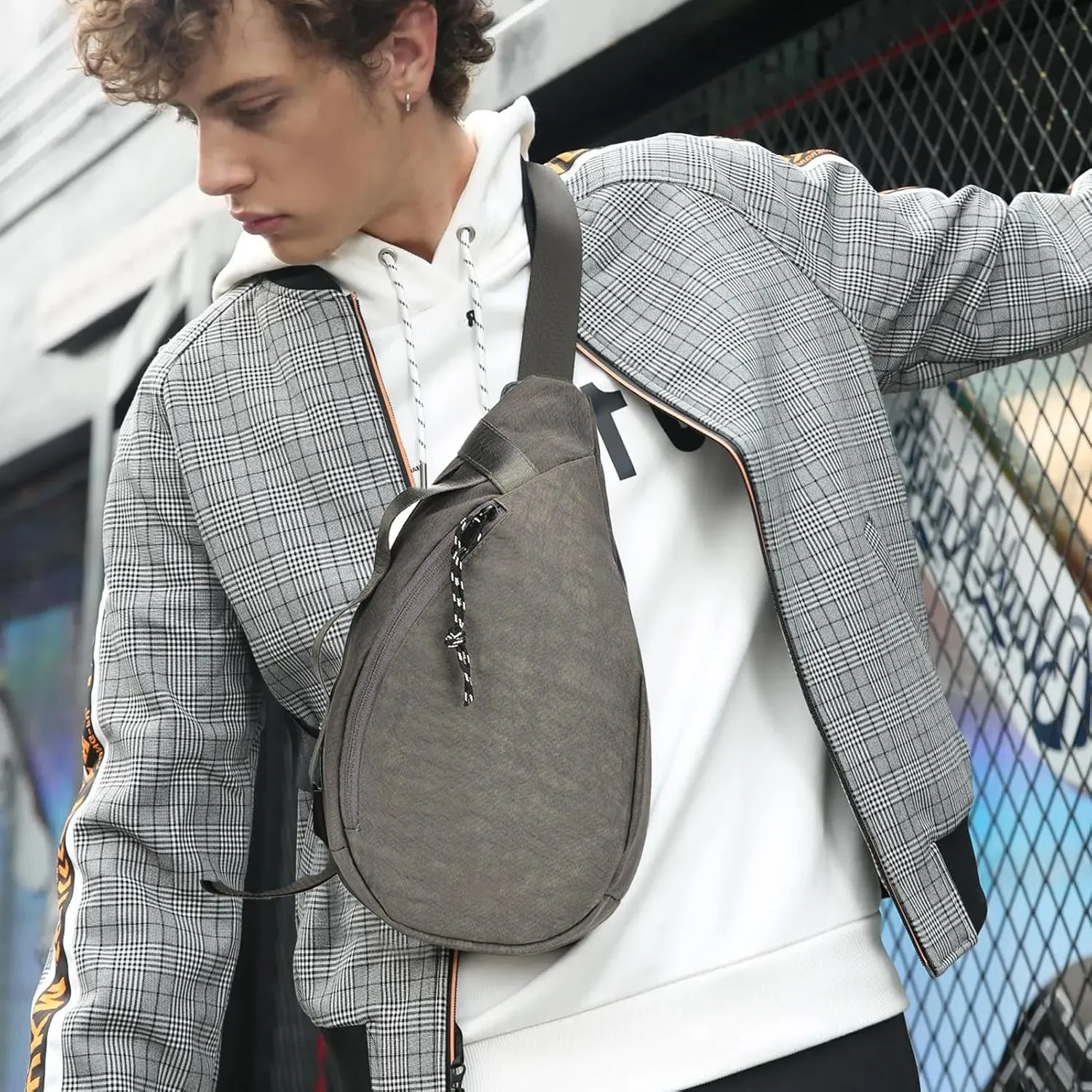 Mens Sling Bag - Anti-Theft Chest Bag | Casual Mens crossbodys, Lightweight Travel Bag, Large Capacity Man Purse with