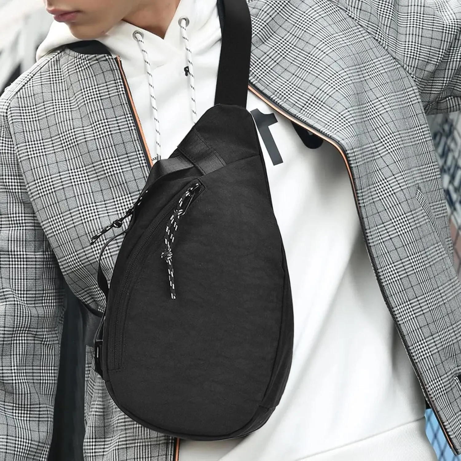 Mens Sling Bag - Anti-Theft Chest Bag | Casual Mens crossbodys, Lightweight Travel Bag, Large Capacity Man Purse with