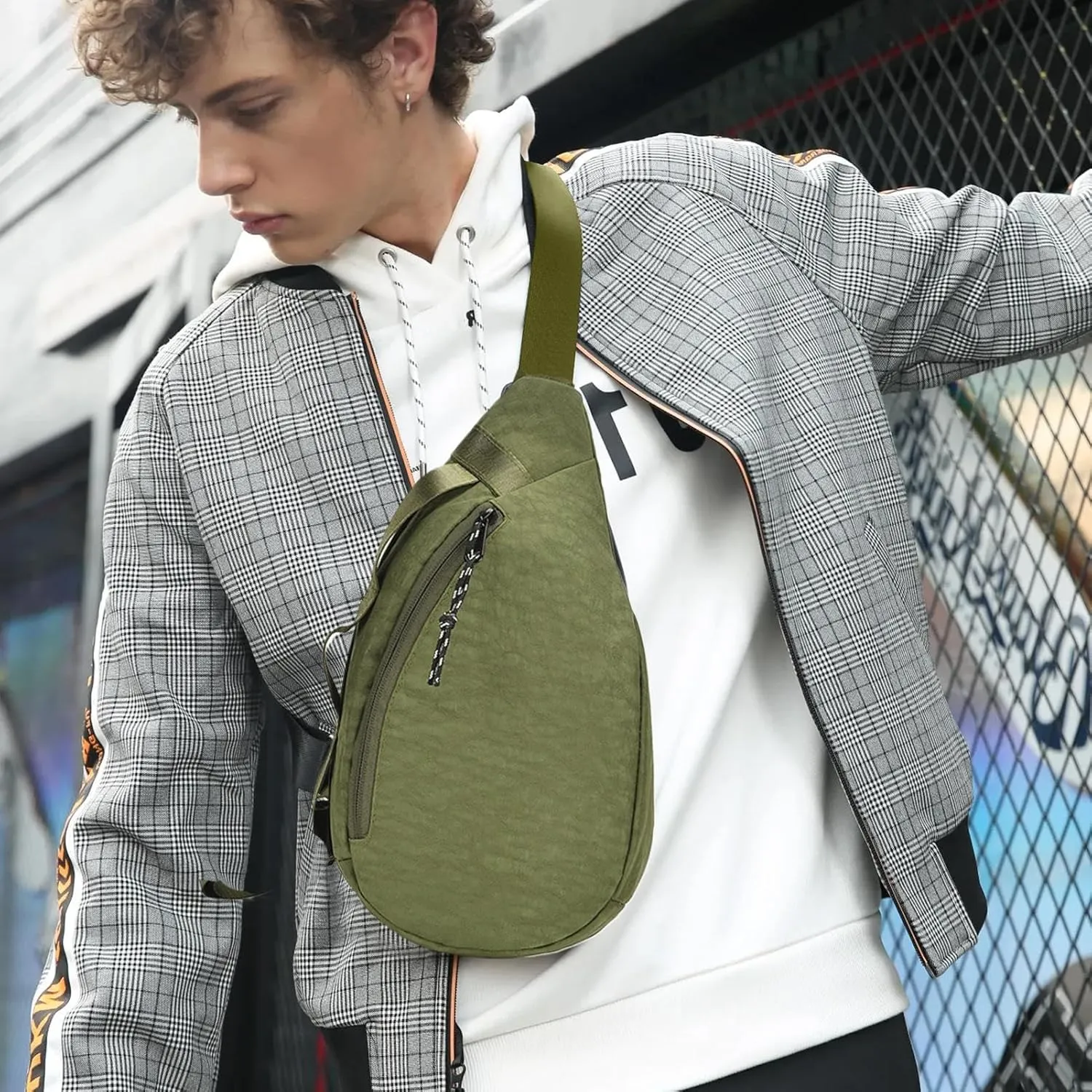 Mens Sling Bag - Anti-Theft Chest Bag | Casual Mens crossbodys, Lightweight Travel Bag, Large Capacity Man Purse with