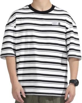 Mens Striped T-Shirt Crewneck Short Sleeve T-Shirt Men's Cotton T-Shirt