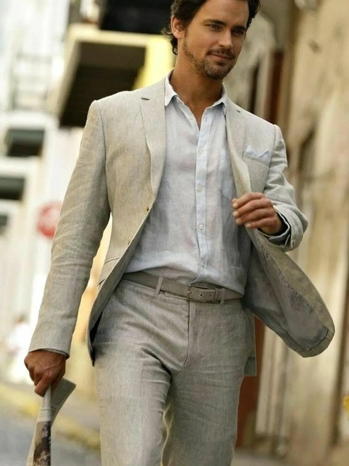 Mens Suit for Wedding 3 Pieces Linen Suits for Men Summer Beach Wedding Mens Slim Fit Suit for Groom