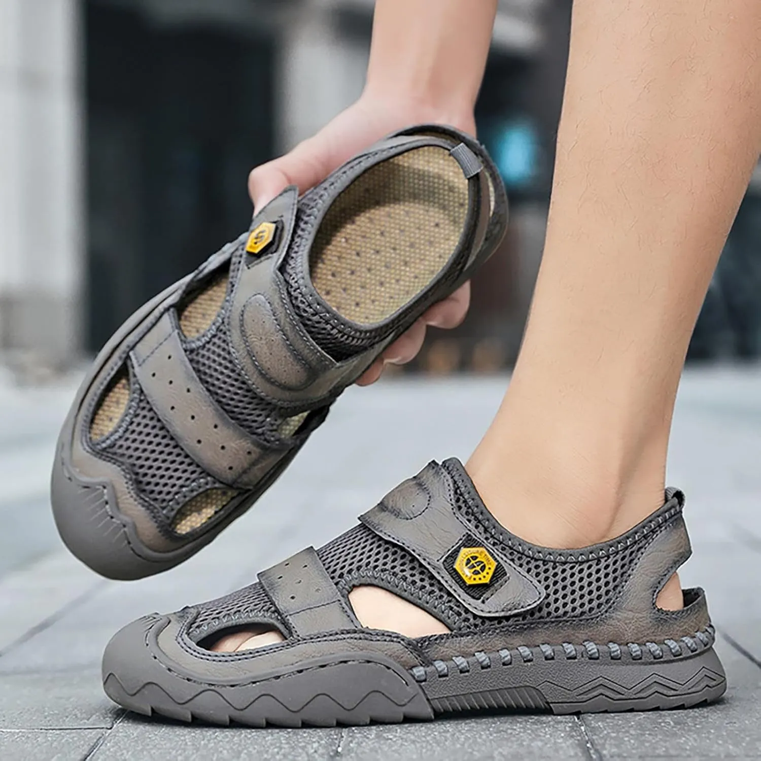 Men's Summer Mesh Breathable Casual Beach Shoes and Sandals Mens Hiking Sandals
