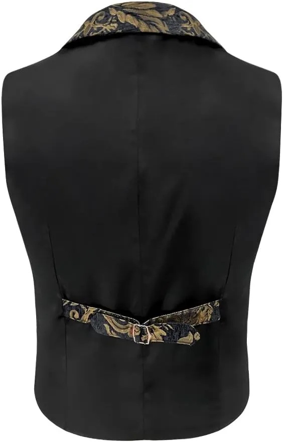 Mens Victorian Gothic Suit Vest Steampunk Waistcoat