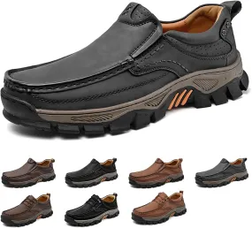 Men's Waterproof Hiking Shoes, Lightweight Breathable Casual Sneaker, Slip on Boots for Men Work Loafers, Orthopedic Slippers, for Travel, Camping, Running