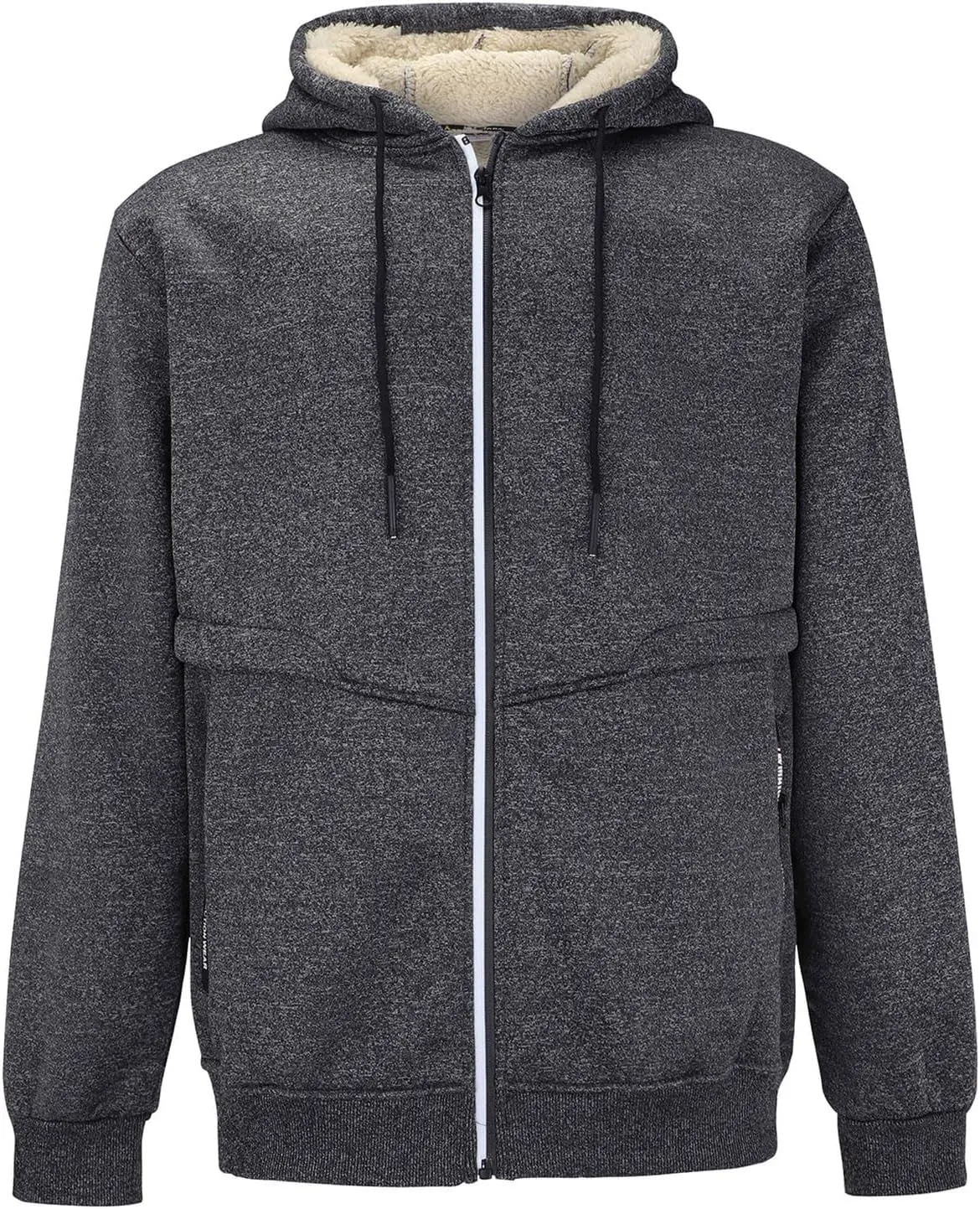 Mens Winter Coat Heavyweight Sherpa Fleece Lined Warm Hoodies Retro Full Zip Thick Winter Jackets with Zipper Pockets