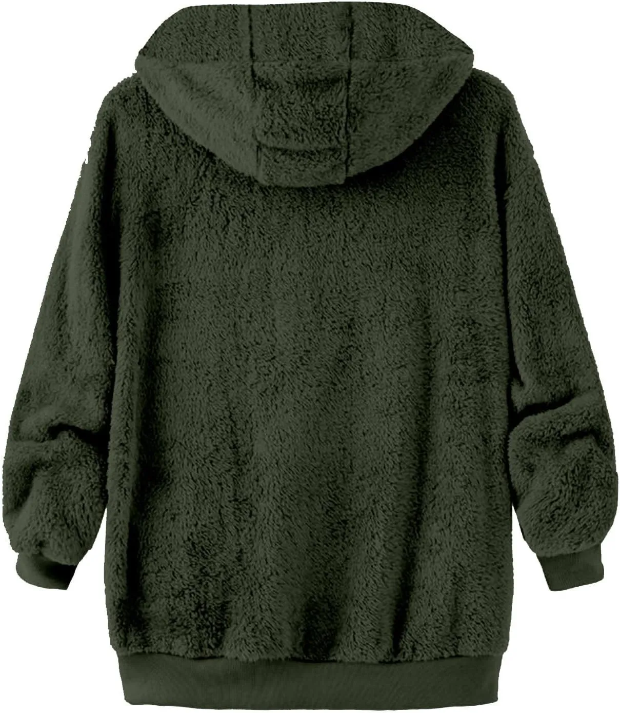 Men's Winter Hoodies Sherpa Fleece Jacket Warm Lightweight Plush Fuzzy Sweatshirt Zip Up Outwear Faux Fur Fluffy Coat