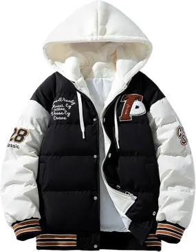 Mens Winter Jacket, Puffy Zip Up Long Sleeve Windbreaker Coat Workout Denim Jackets Warm Puffy Vest Men