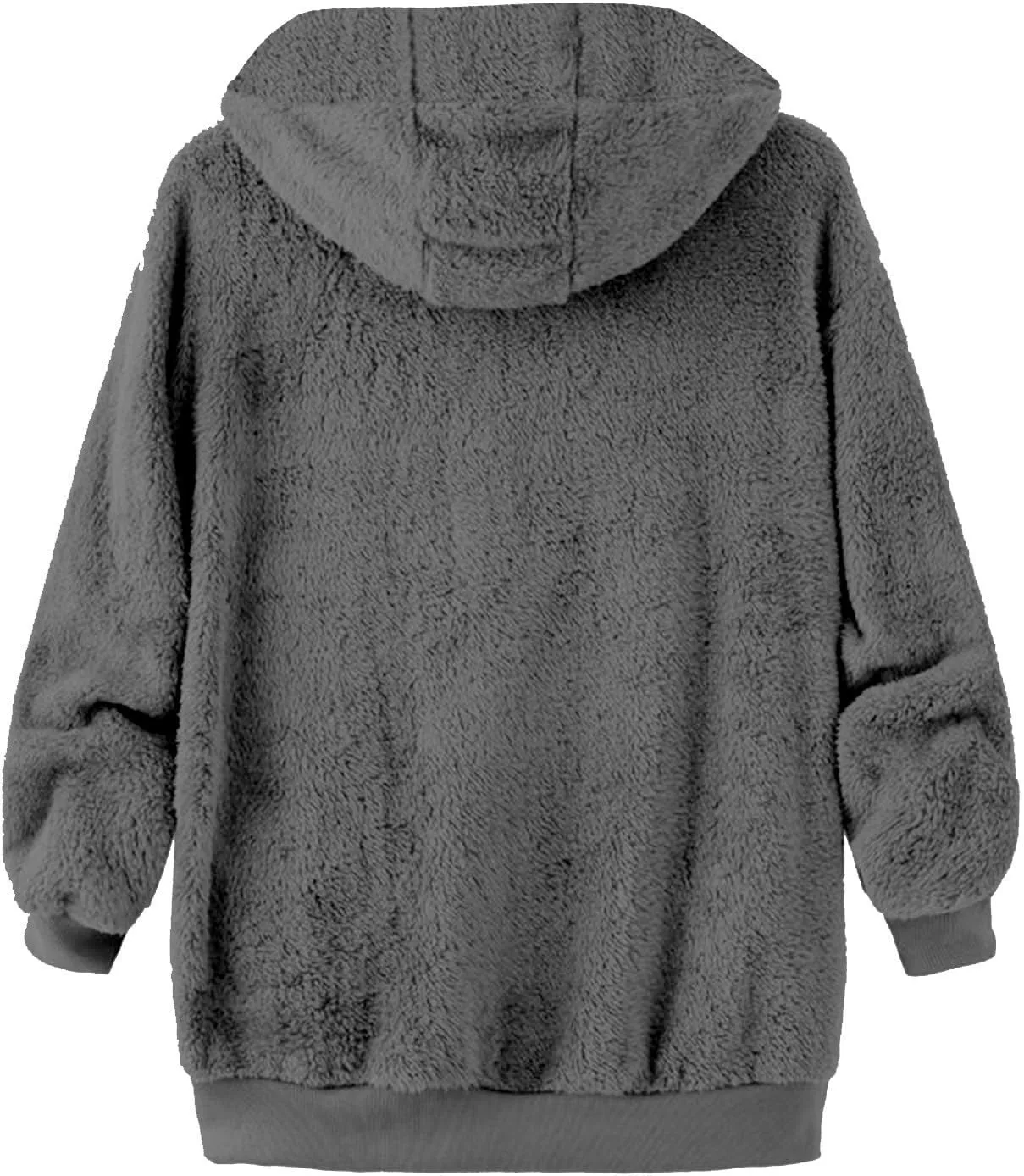 Muscularfit Men's Fuzzy Sherpa Jackets Full Zip fleece Coat Heavyweight Winter Warm Jackets Trendy Solid Relaxed Hoodies Coat