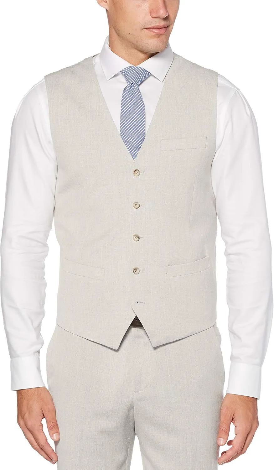 Perry Ellis mens Slim Fit End-on-end Suit VestBusiness Suit Vest