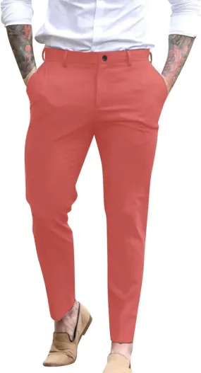 Slim Fit Dress Pants for Men Flat Front Skinny Fashion Casual Business Chino Golf Suit Pants Trousers with Pockets