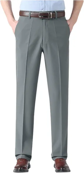 Suit Pants for Men's,Stretch Expandable Waist Chino Work Suit Pants Slim Fit Straight Leg Slacks Dress Trousers