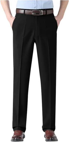 Suit Pants for Men's,Stretch Expandable Waist Chino Work Suit Pants Slim Fit Straight Leg Slacks Dress Trousers