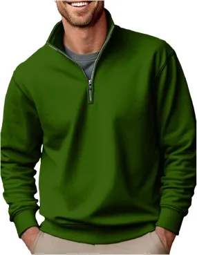 Sweatshirts for Men 2024 Fall Casual Stand Collar Button Up Pullover Sweatshirts Casual Loose Athletic Shirt Top