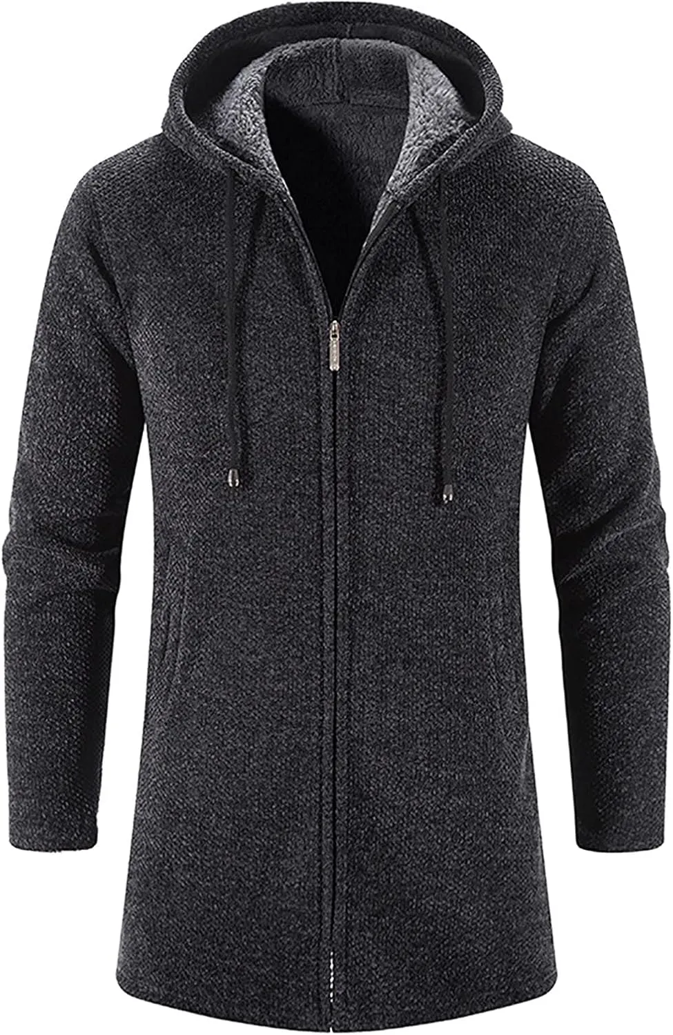 tuduoms Men's Oversized Y2k Zip Up Sweatshirt Hoodie Jacket Fleece Lined Winter Long Outwear Coat Aesthetic Streetwear Tops