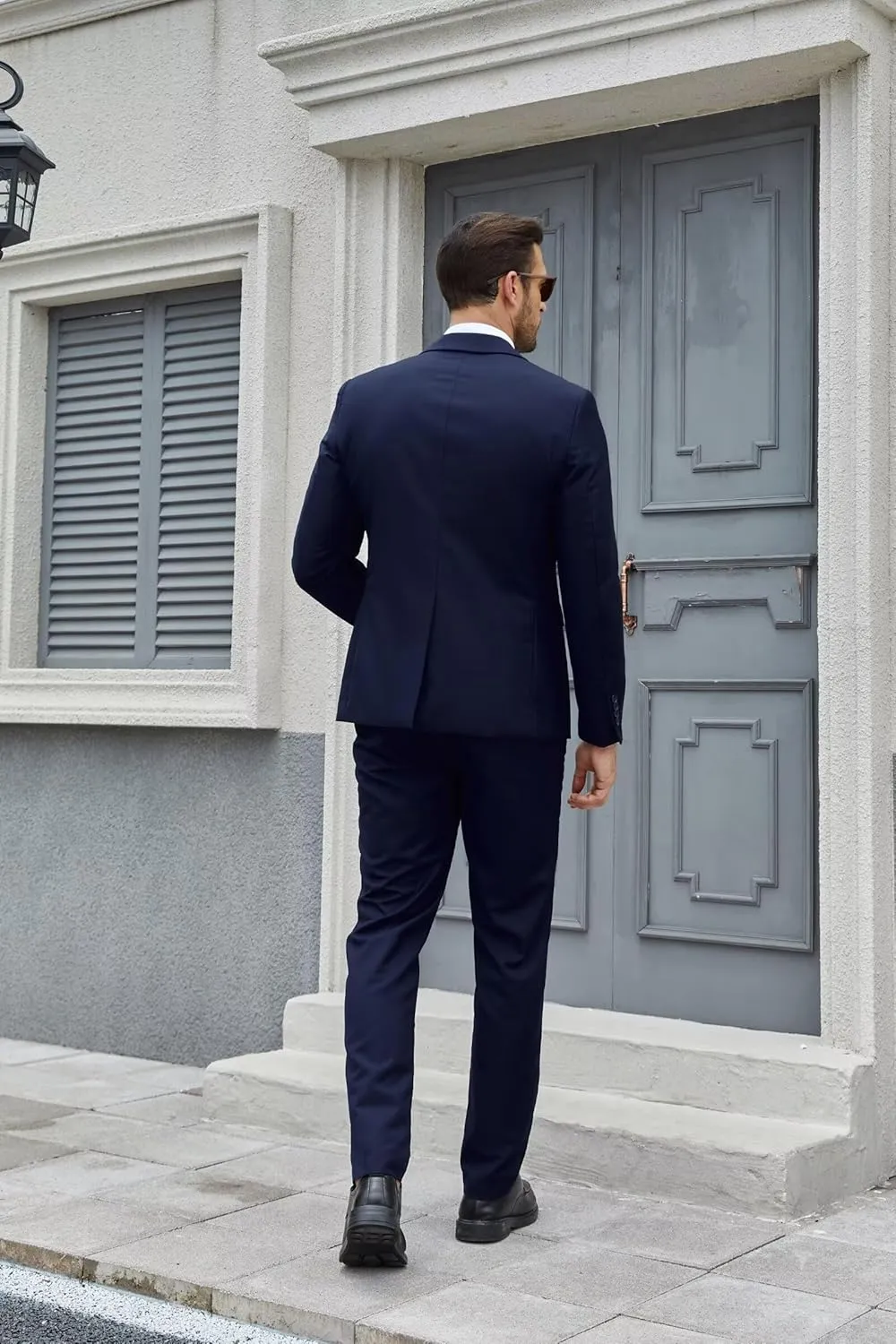 Wangyue Men's Suit 3 Piece Slim Fit Suit Double Breasted Vest Suit for Wedding Prom Party Dinner